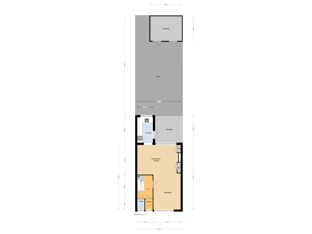 View floorplan of Begane grond of Burgemeester de Kievietstraat 92