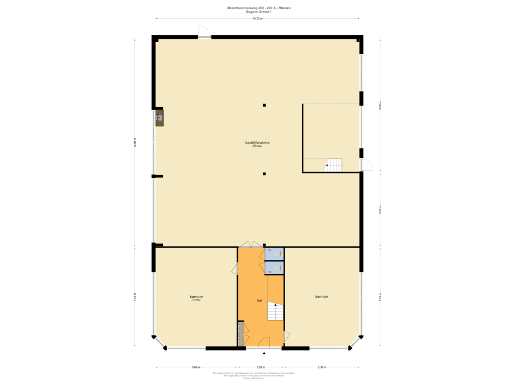 Bekijk plattegrond van BEGANE GROND 1 van Utrechtsestraatweg 200