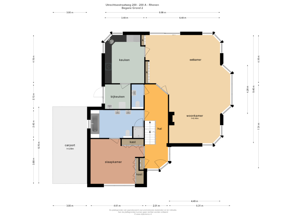 Bekijk plattegrond van BEGANE GROND 2 van Utrechtsestraatweg 200