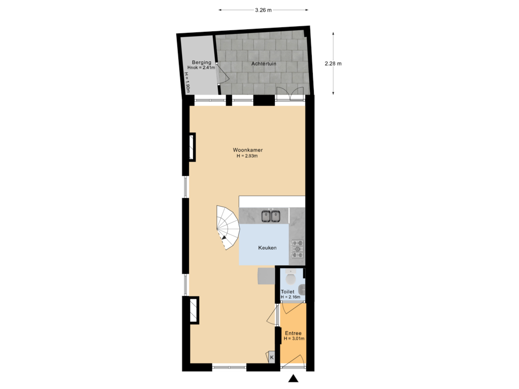 View floorplan of Situatie of Krijtstraat 2-A