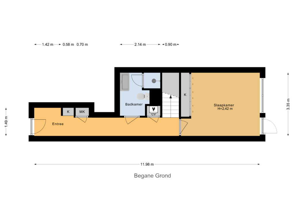 View floorplan of Begane Grond of Burgemeester Jhr. Quarles van Uffordlaan 559