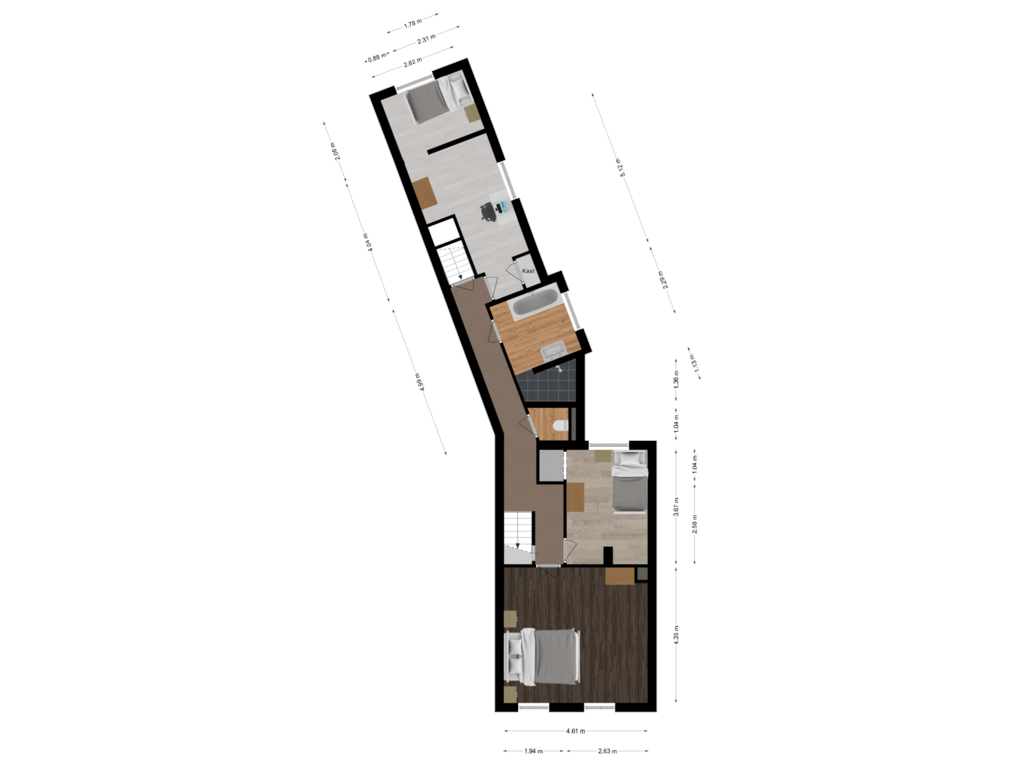 Bekijk plattegrond van Eerste verdieping van Capucijnenstraat 16