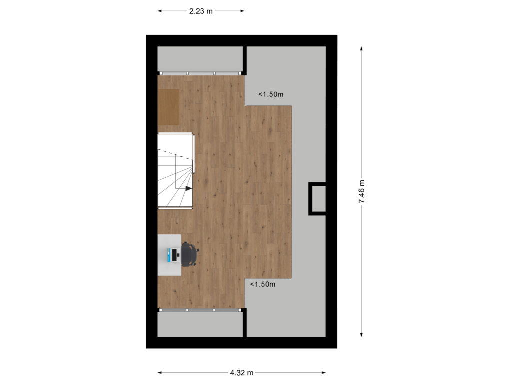 Bekijk plattegrond van Tweede verdieping van Capucijnenstraat 16