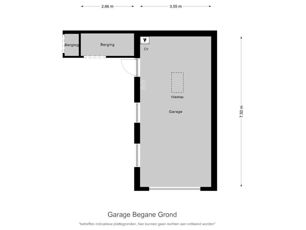 View floorplan of Garage Begane Grond of Mollenstraat 27