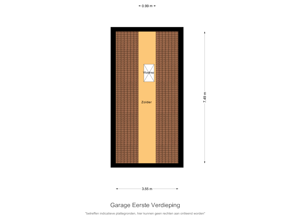 View floorplan of Garage Eerste Verdieping of Mollenstraat 27