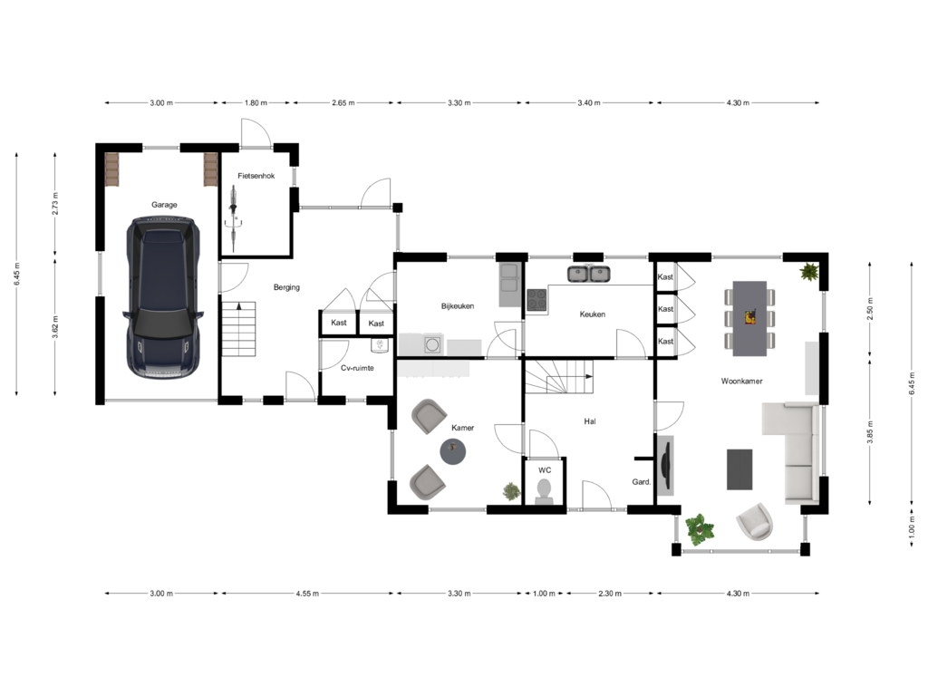 Bekijk plattegrond van Gelijkvloers van Torenlaan 40