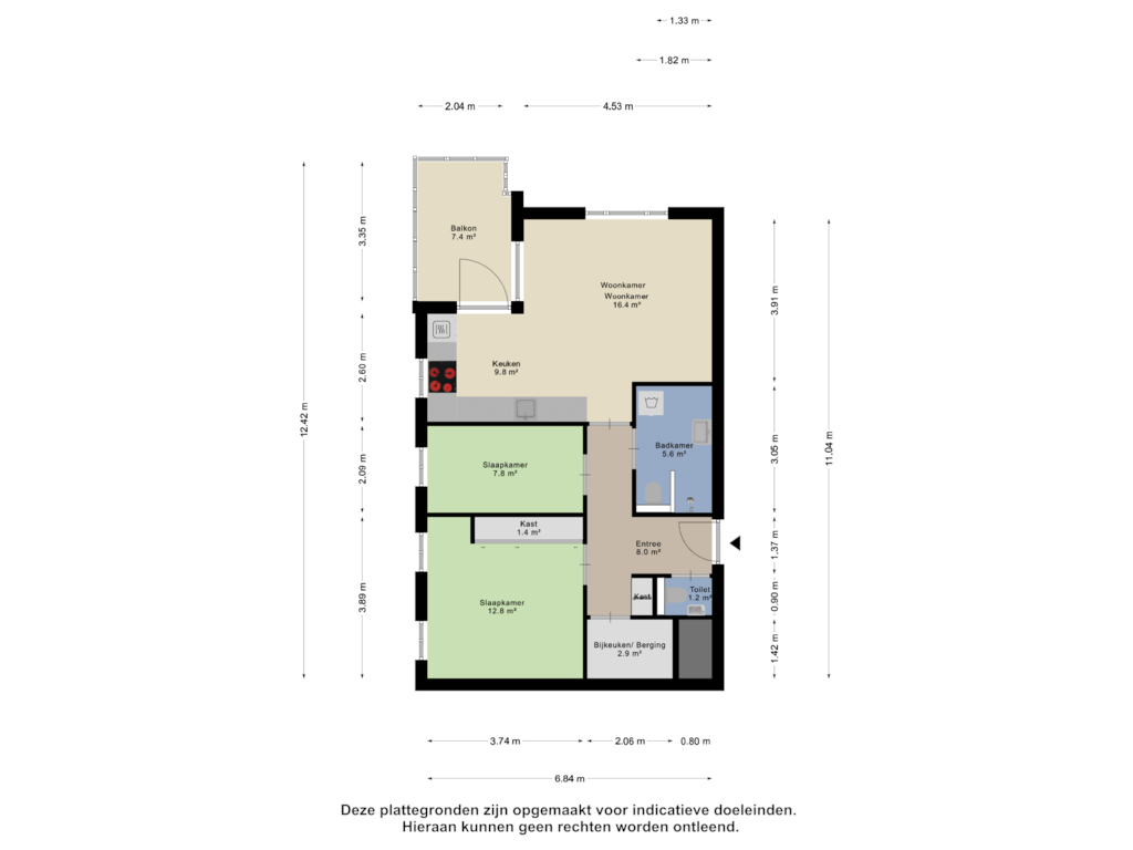 Bekijk plattegrond van Appartement van Twentestraat 84