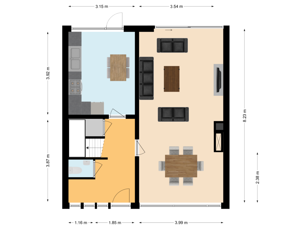 Bekijk plattegrond van Begane Grond van Roosenburgstraat 35