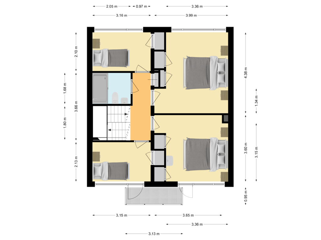 Bekijk plattegrond van Eerste Verdieping van Roosenburgstraat 35