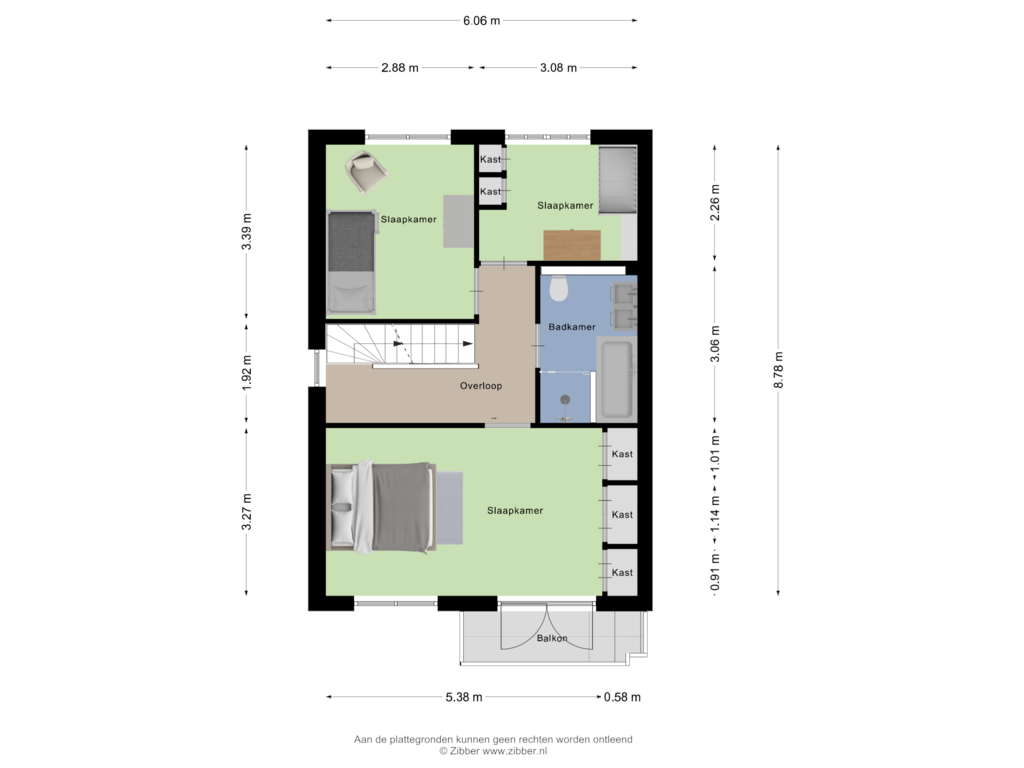 Bekijk plattegrond van Eerste Verdieping van Zijlstrastraat 7