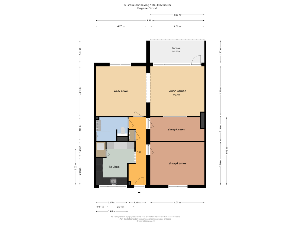 View floorplan of BEGANE GROND of 's-Gravelandseweg 118