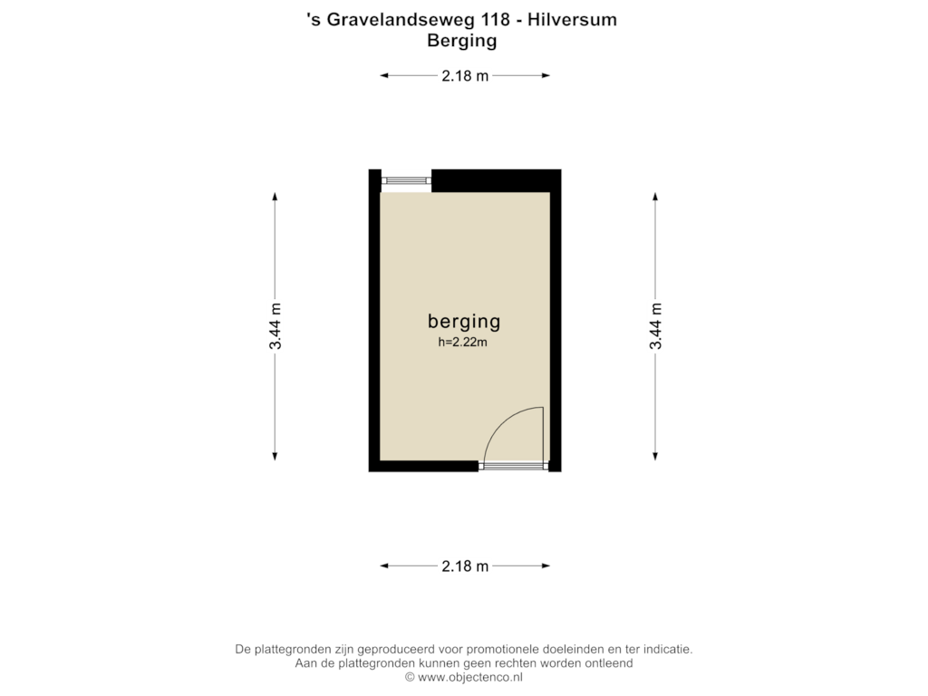 View floorplan of BERGING of 's-Gravelandseweg 118