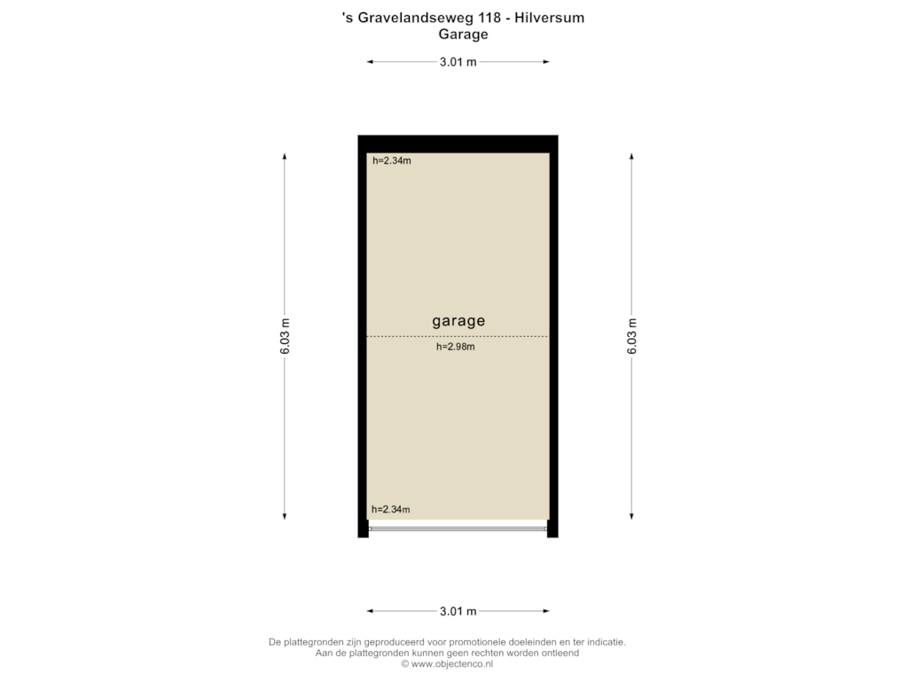 View floorplan of GARAGE of 's-Gravelandseweg 118