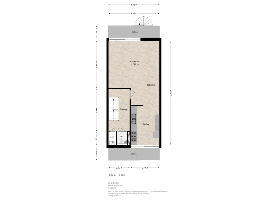 Bekijk plattegrond van 1e verdieping van Ra 6