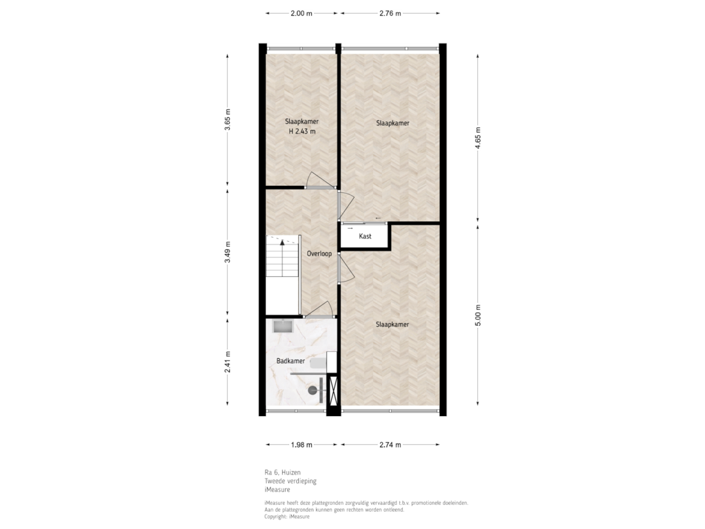 Bekijk plattegrond van 2e verdieping van Ra 6