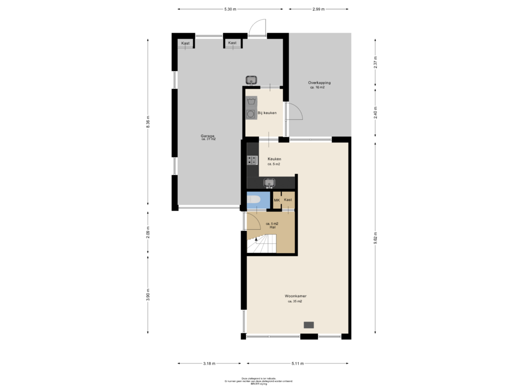 Bekijk plattegrond van Begane grond van De Goorns 28