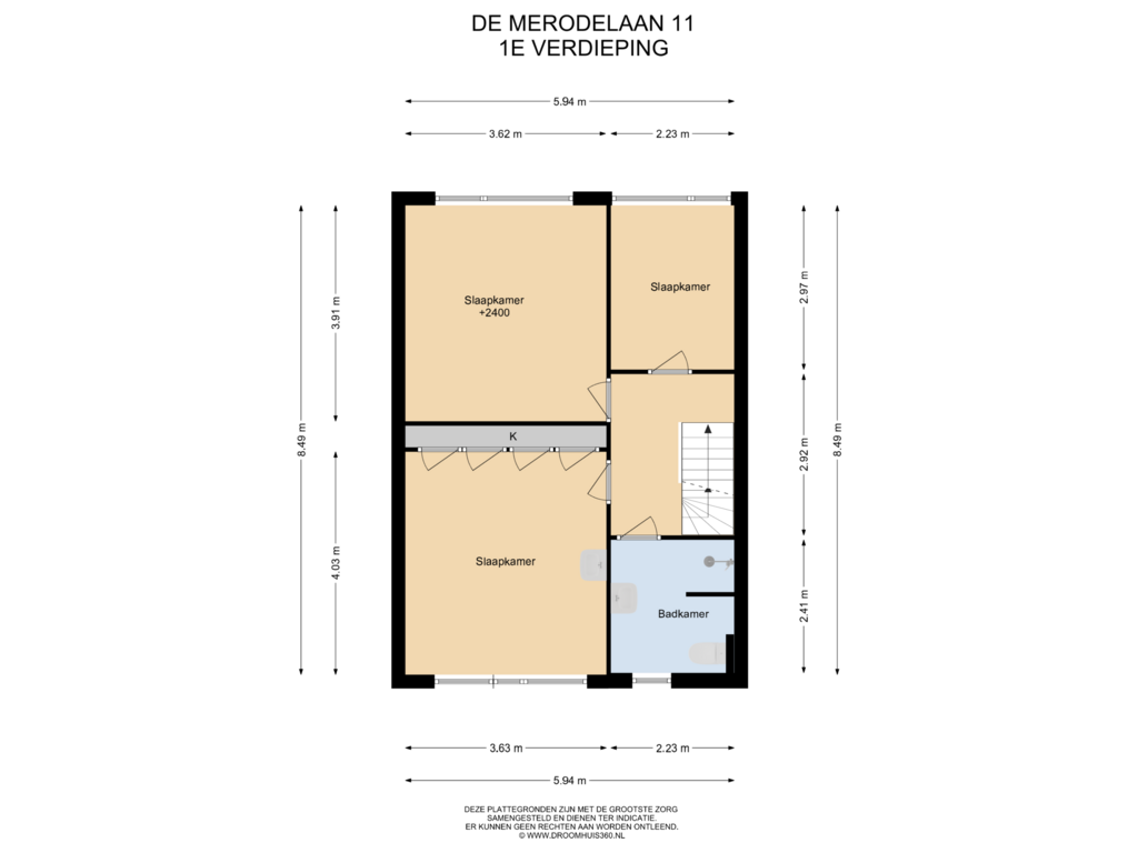 Bekijk plattegrond van 1E Verdieping van De Mérodelaan 11