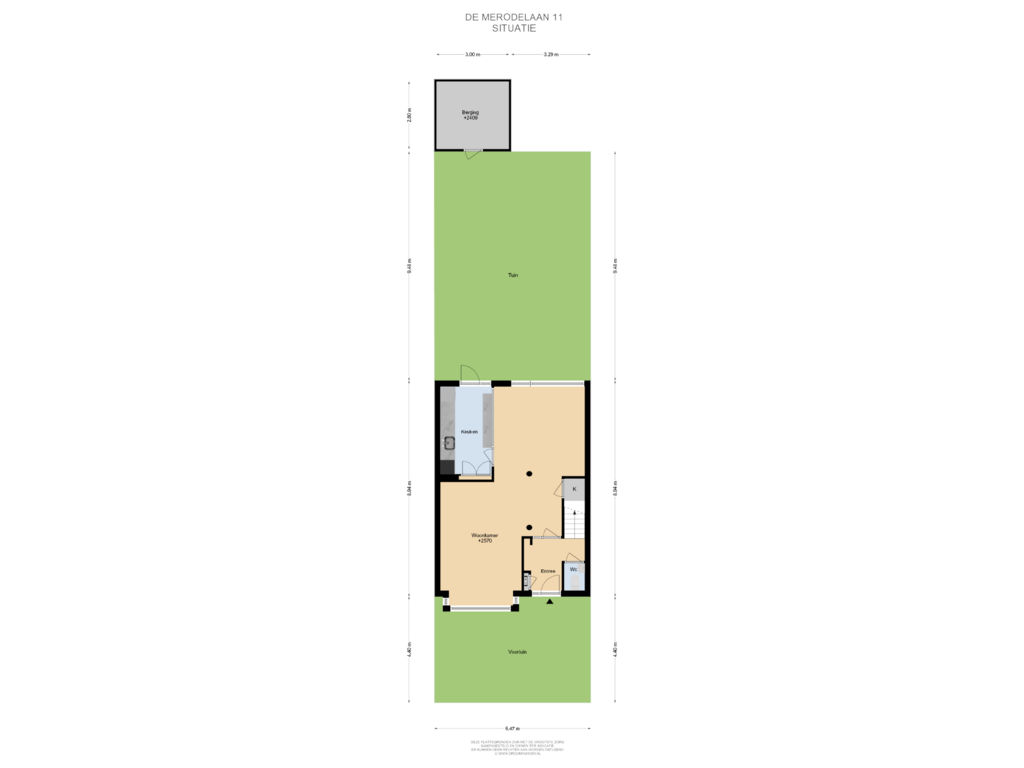 Bekijk plattegrond van Situatie van De Mérodelaan 11