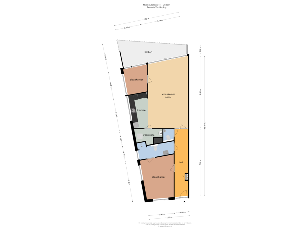 Bekijk plattegrond van Tweede Verdieping van Nijenburglaan 41