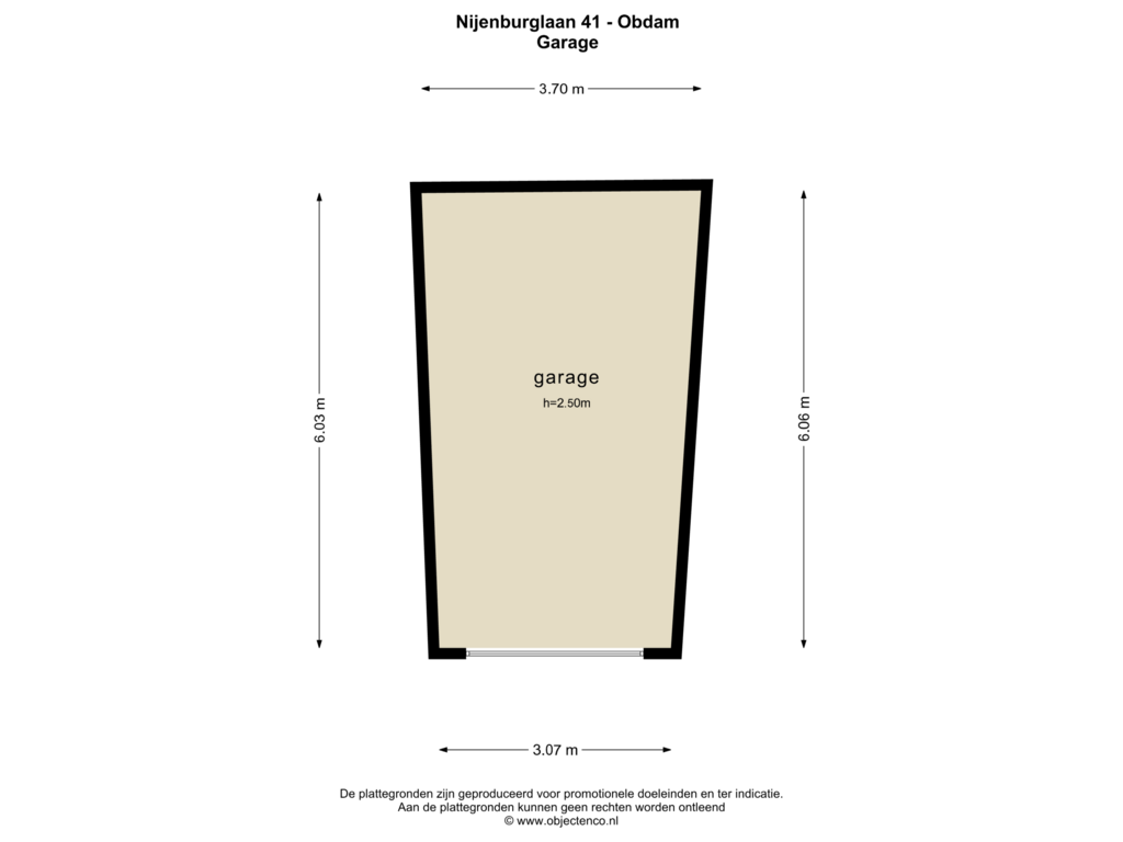 Bekijk plattegrond van Garage van Nijenburglaan 41