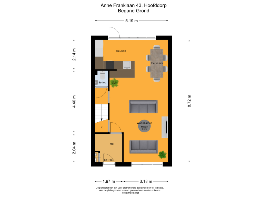 Bekijk plattegrond van Begane Grond van Anne Franklaan 43