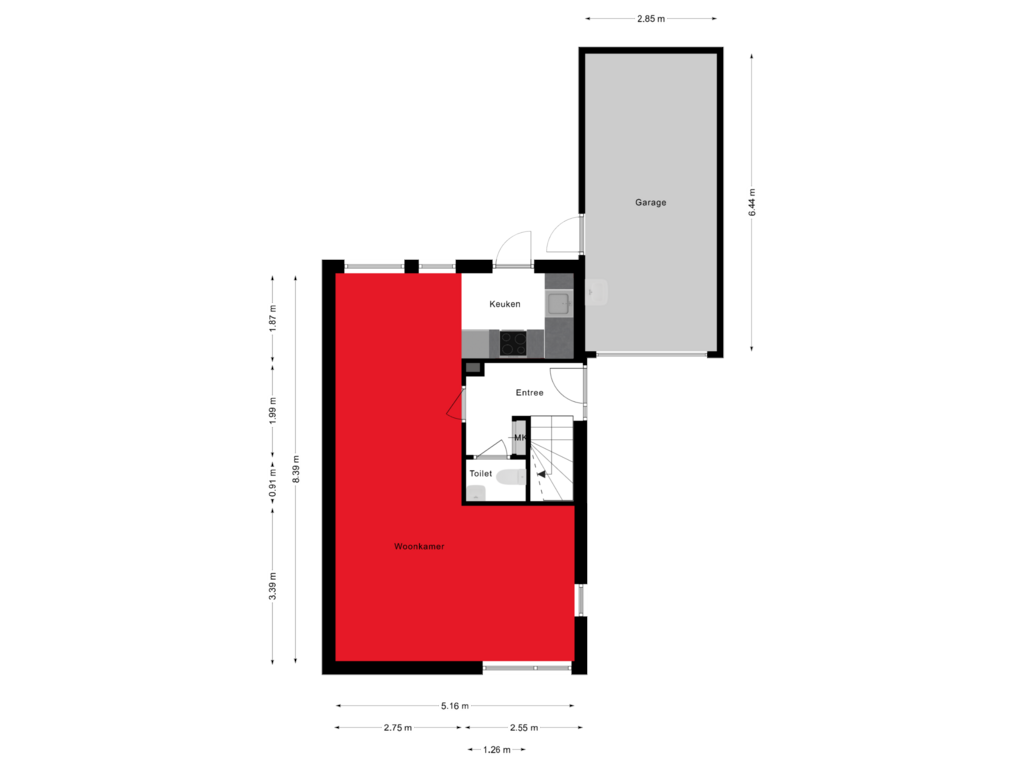 Bekijk plattegrond van Begane grond van het Spant 25