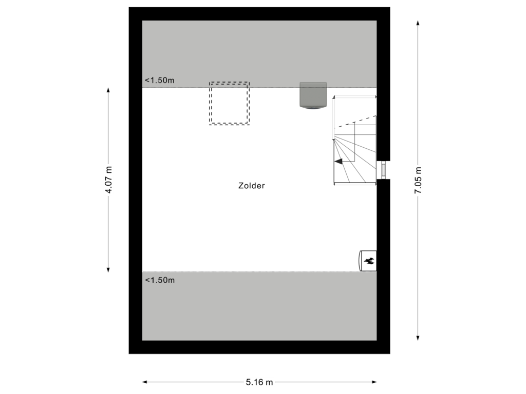 Bekijk plattegrond van Tweede verdieping van het Spant 25