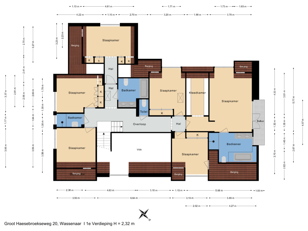 Bekijk plattegrond van 1e Verdieping van Groot Haesebroekseweg 20