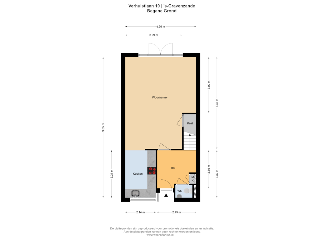 Bekijk plattegrond van Begane Grond van Verhulstlaan 10