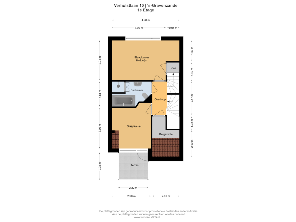 Bekijk plattegrond van 1e Etage van Verhulstlaan 10