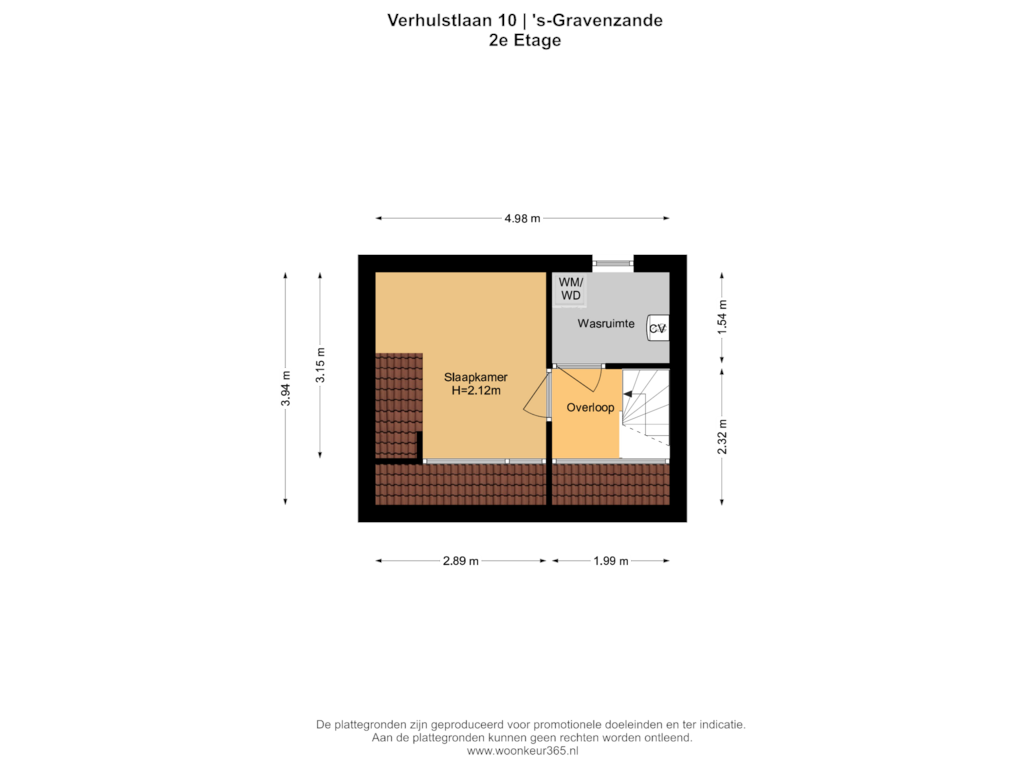 Bekijk plattegrond van 2e Etage van Verhulstlaan 10