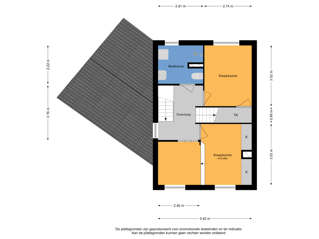 Bekijk plattegrond van 1e verdieping van Sterrenlaan 2