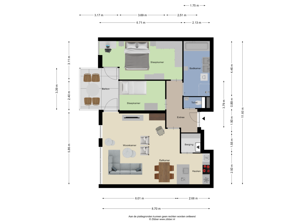 Bekijk plattegrond van Appartement van Beursstraat 8-8