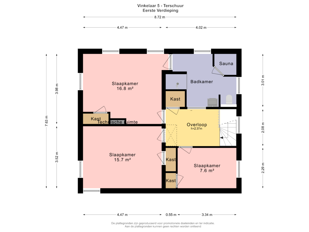 Bekijk plattegrond van EERSTE VERDIEPING van Vinkelaar 5