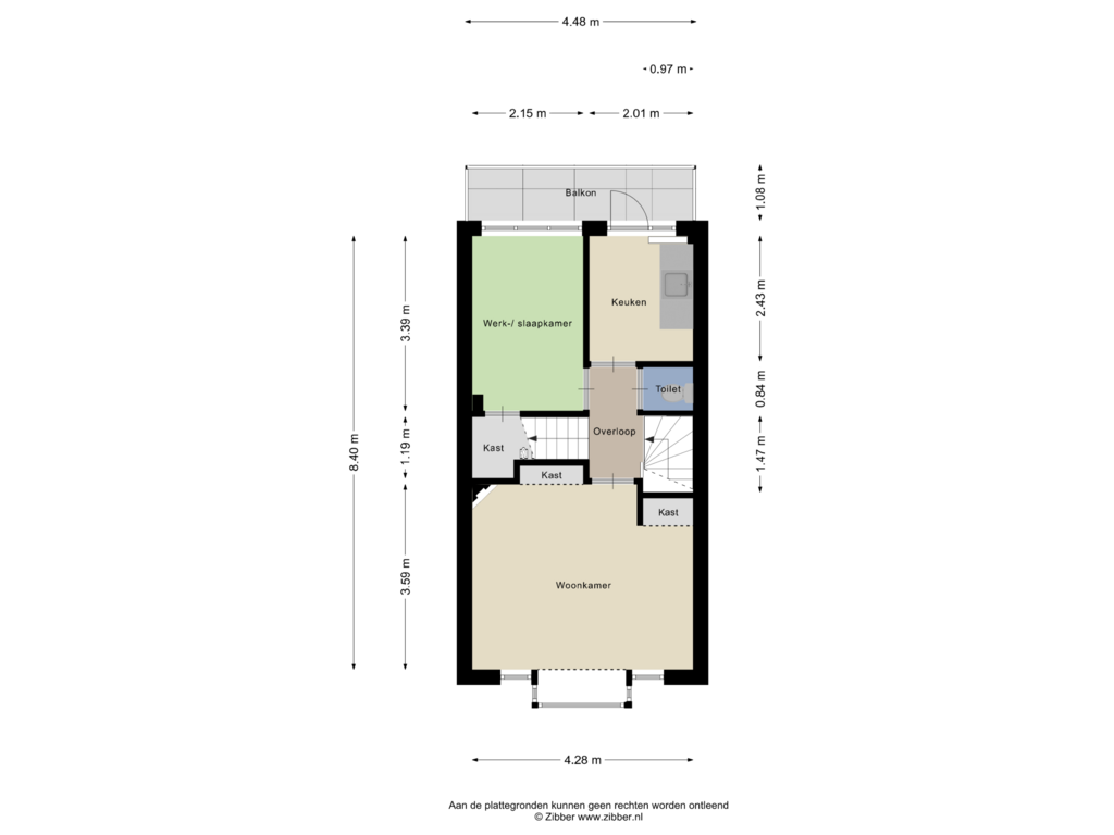 Bekijk plattegrond van Eerste Verdieping van Gymnasiumstraat 3-B