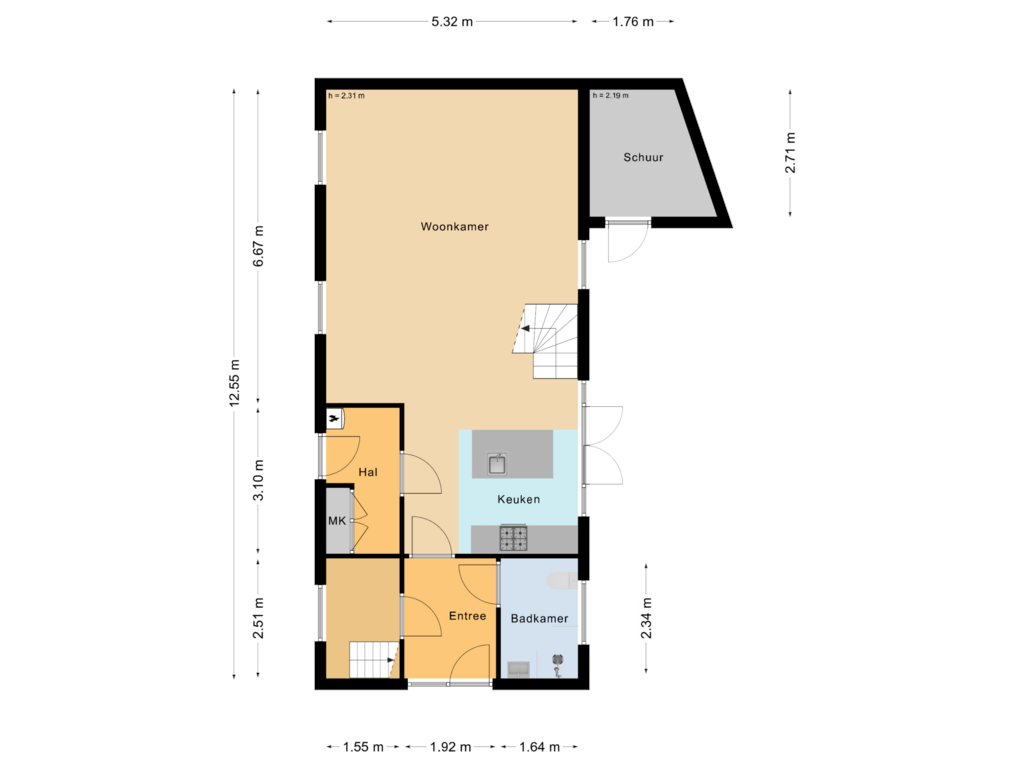 View floorplan of Begane grond of Westfriesedijk 106