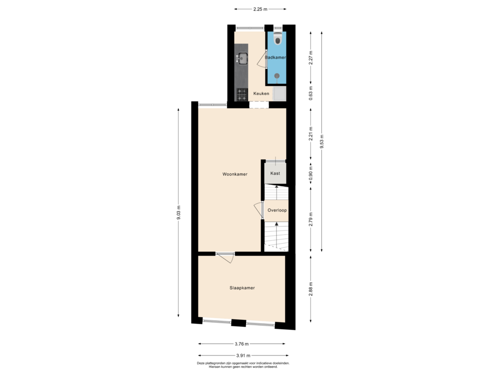 Bekijk plattegrond van Eerste verdieping van Barendsestraat 22-ARD