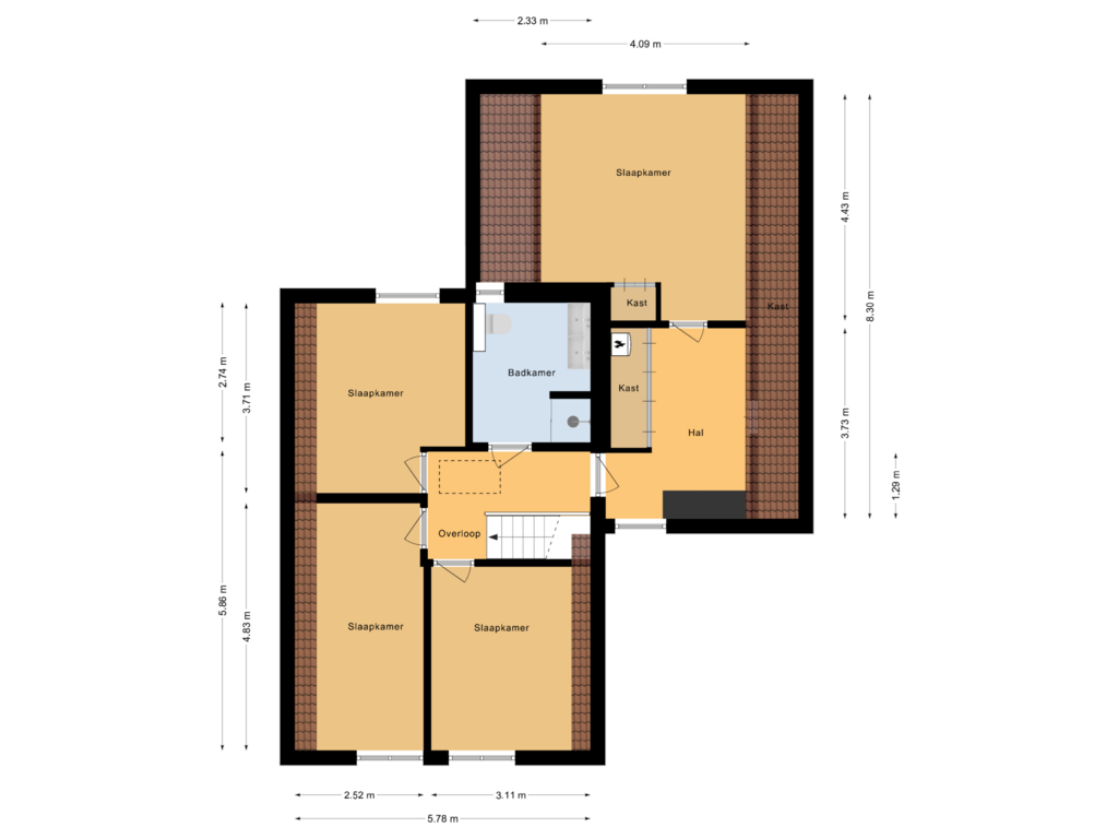 Bekijk plattegrond van Eerste verdieping van Lambertus Struikstraat 2