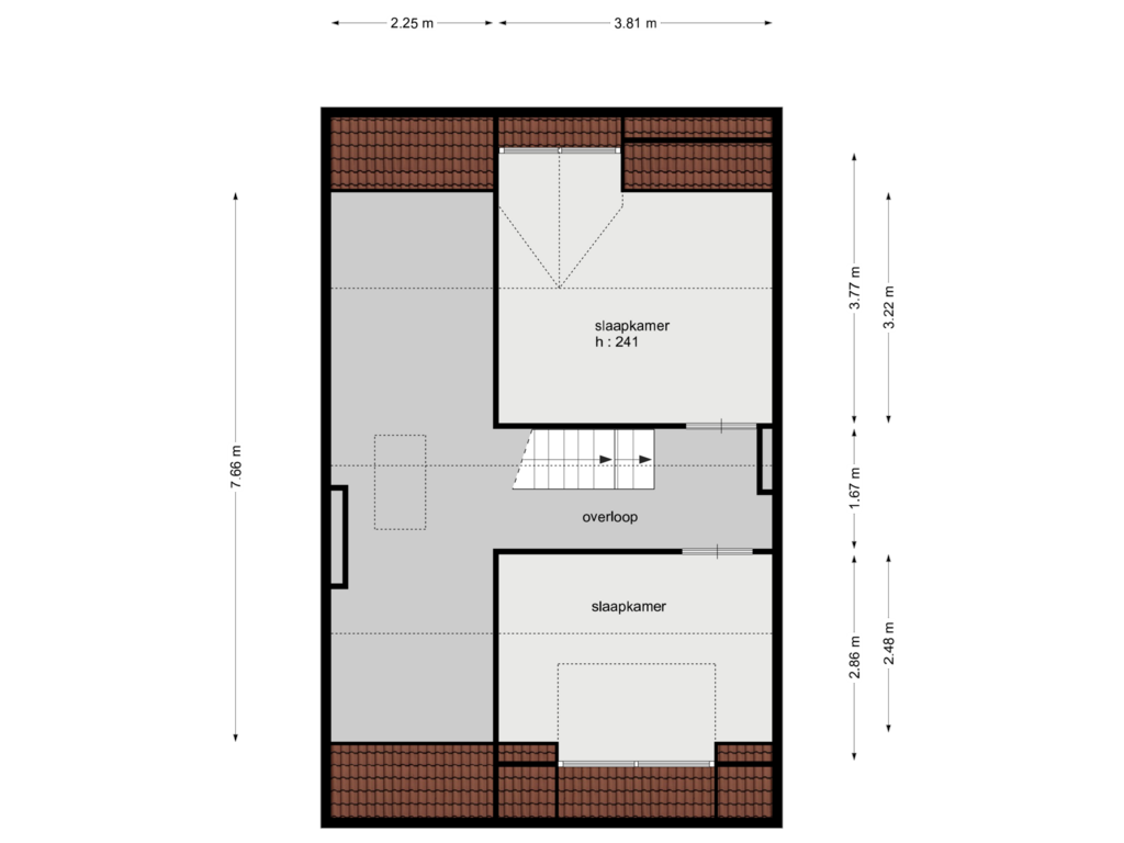 View floorplan of 2e verdieping of Julianalaan 11