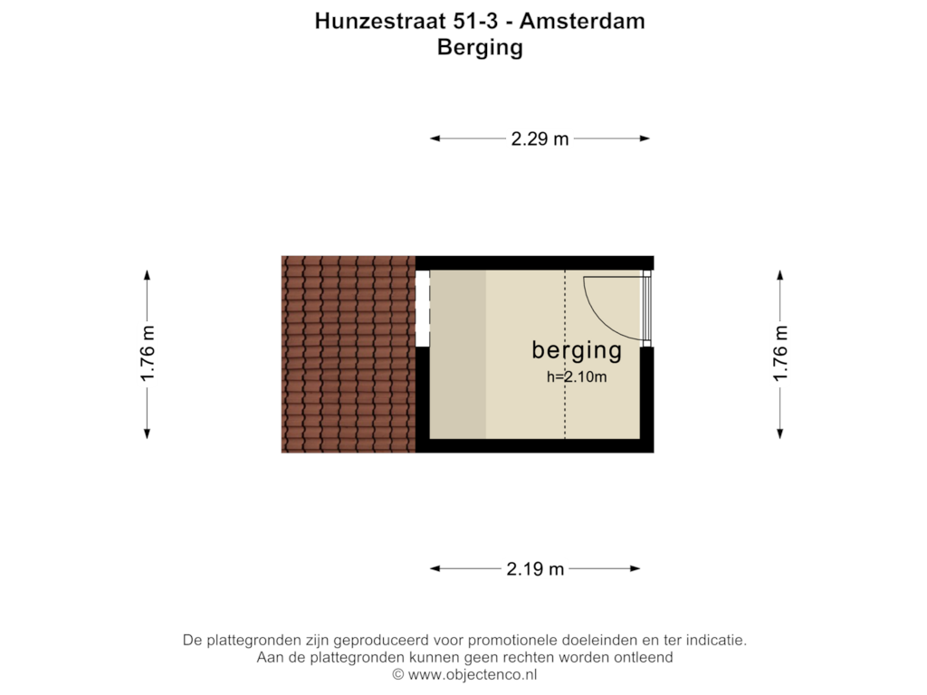 Bekijk plattegrond van Berging van Hunzestraat 51-3