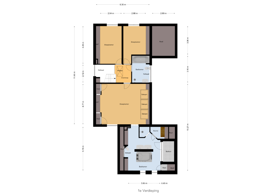 Bekijk plattegrond van 1e Verdieping van Albert van Dalsumlaan 18