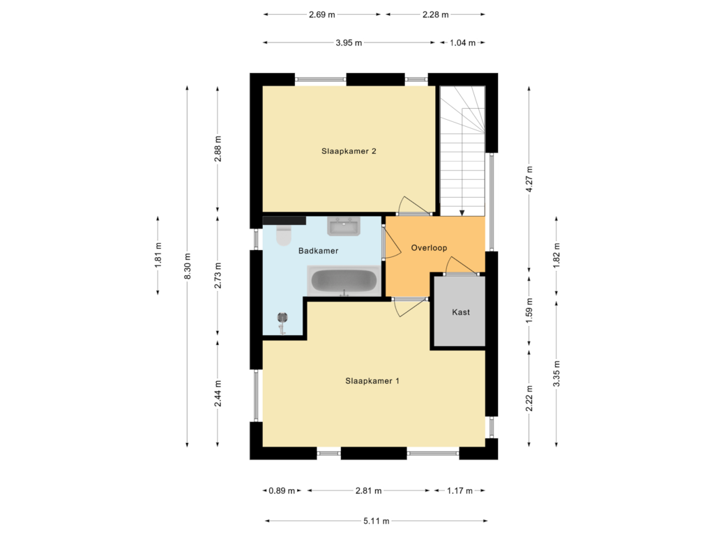 Bekijk plattegrond van Eerste verdieping van de Doelen 43