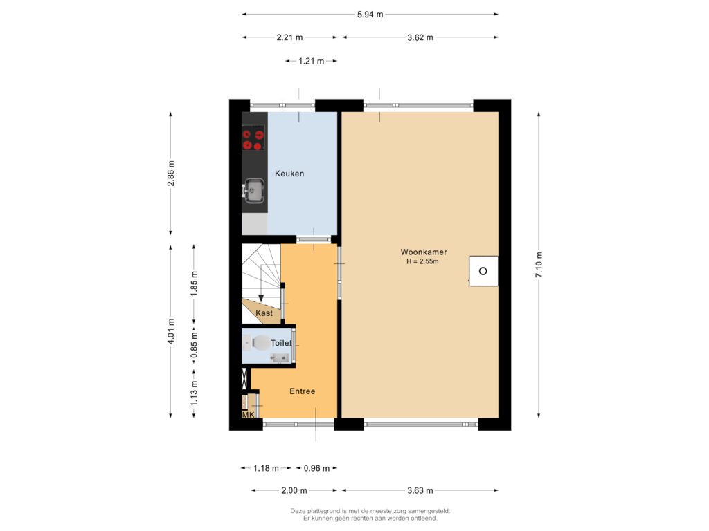 Bekijk plattegrond van Begane grond van Rubensplein 42