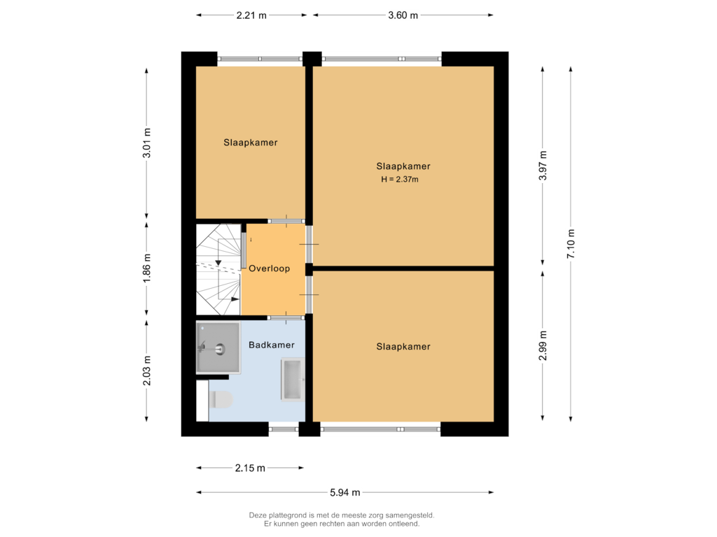 Bekijk plattegrond van Eerste verdieping van Rubensplein 42