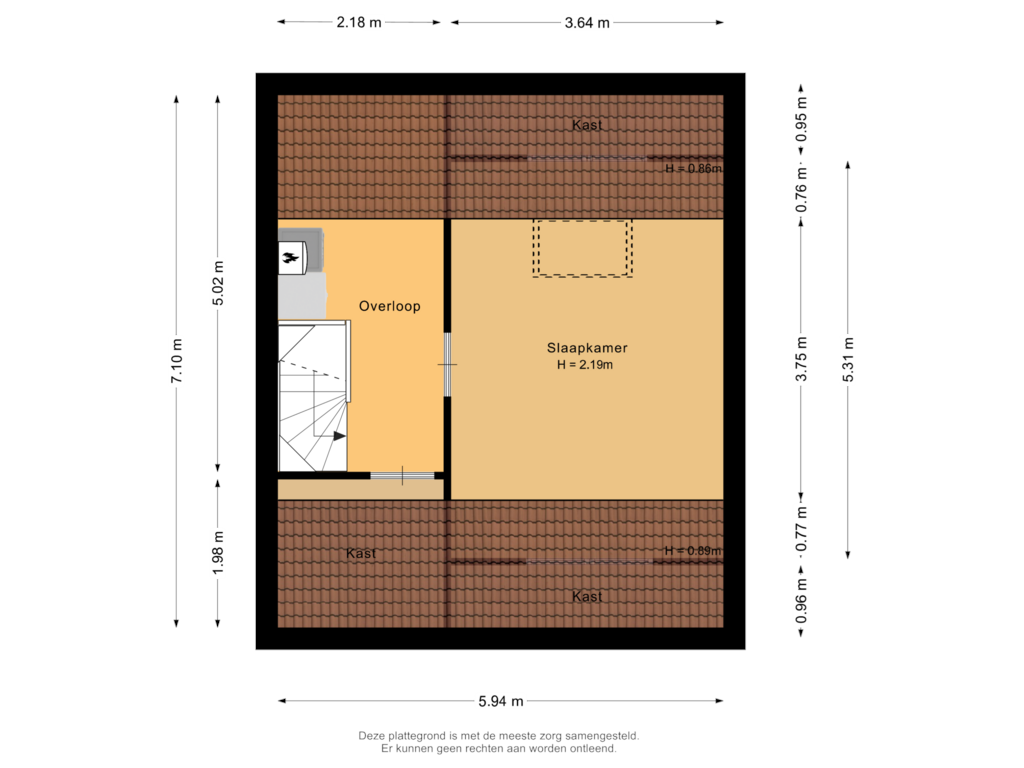 Bekijk plattegrond van Tweede verdieping van Rubensplein 42