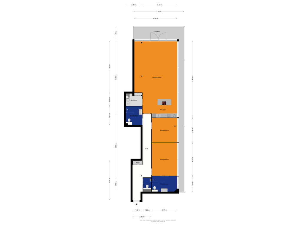 View floorplan of Appartement of Barbarossastraat 147