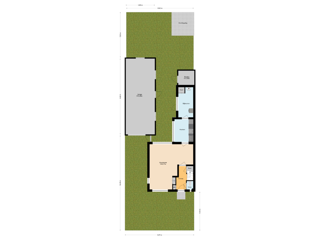 View floorplan of Situatie of Van Rootselaarstraat 2