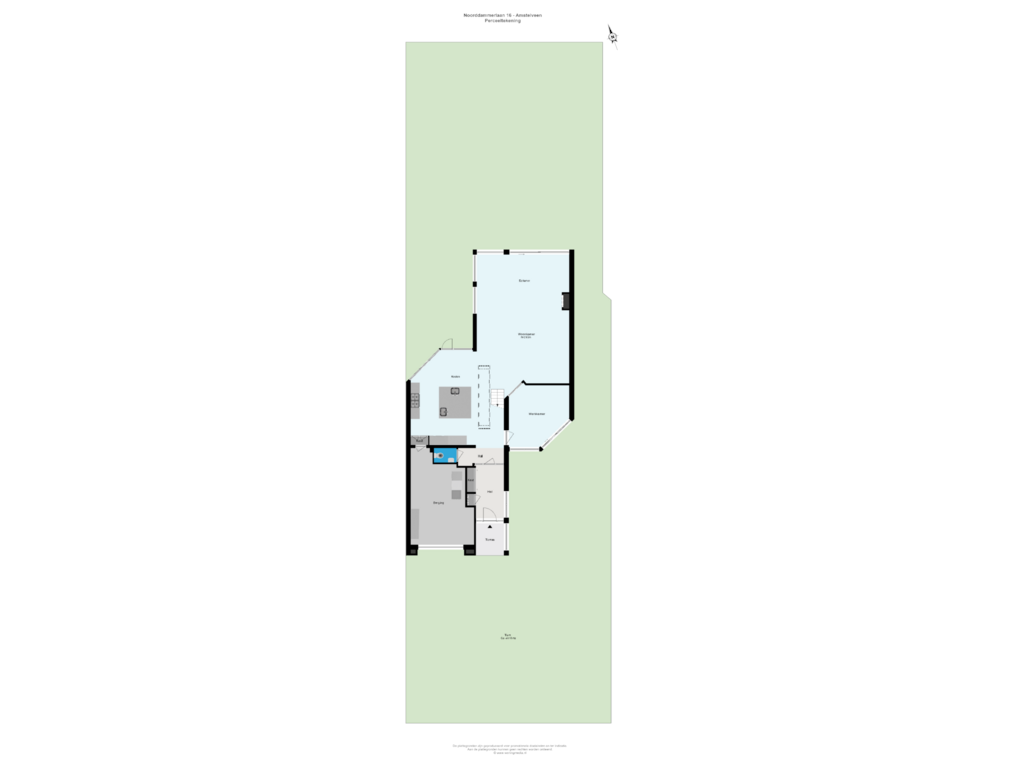 Bekijk plattegrond van Perceeltekening van Noorddammerlaan 16