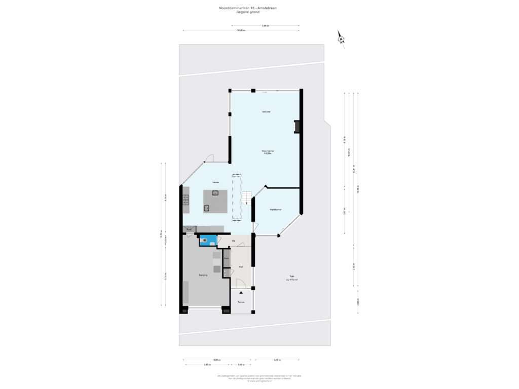 Bekijk plattegrond van Begane grond van Noorddammerlaan 16