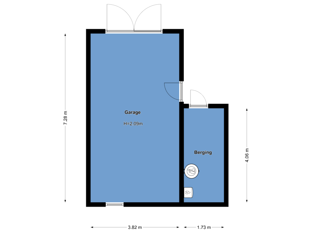 Bekijk plattegrond van Garage van Berlagelaan 173